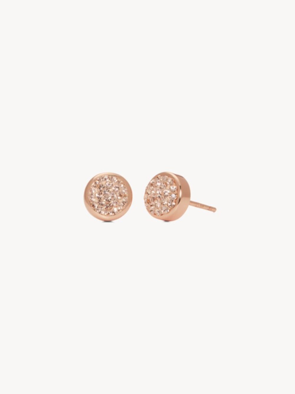 New Hillberg & Berk Rose Gold Sparkle Bezel Stud Earrings
